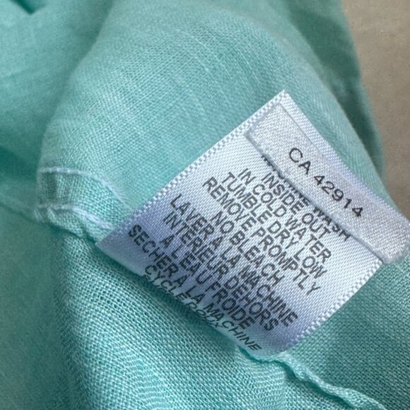 Frank & Eileen 100% Linen Shirley Button Shirt Classic Preppy Minimalist Blue M - Picture 14 of 16